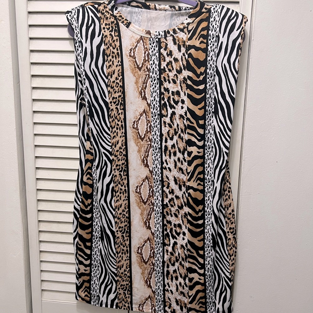 Multi print mini dress